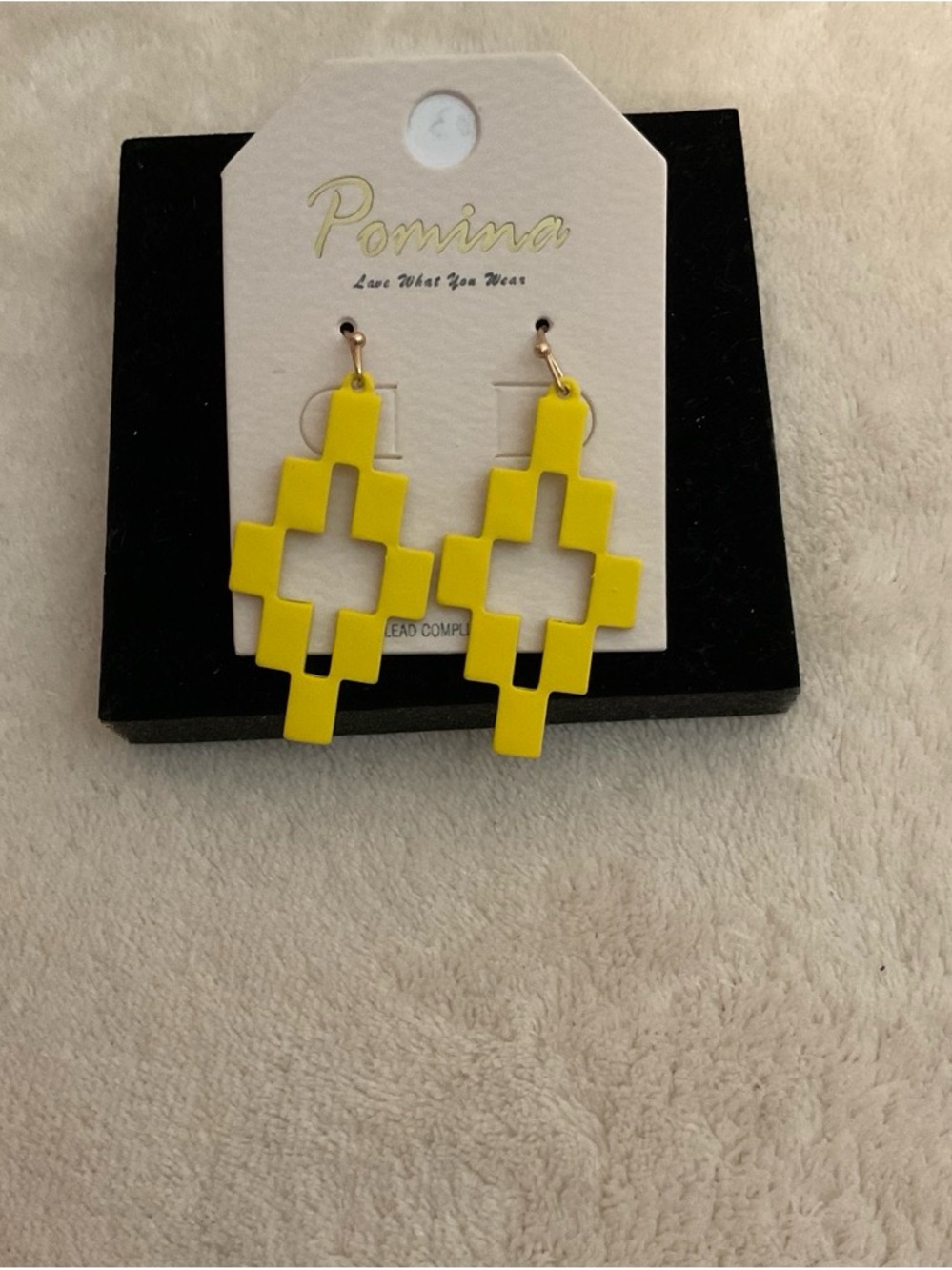Pomina Yellow Geometric Drop Earrings